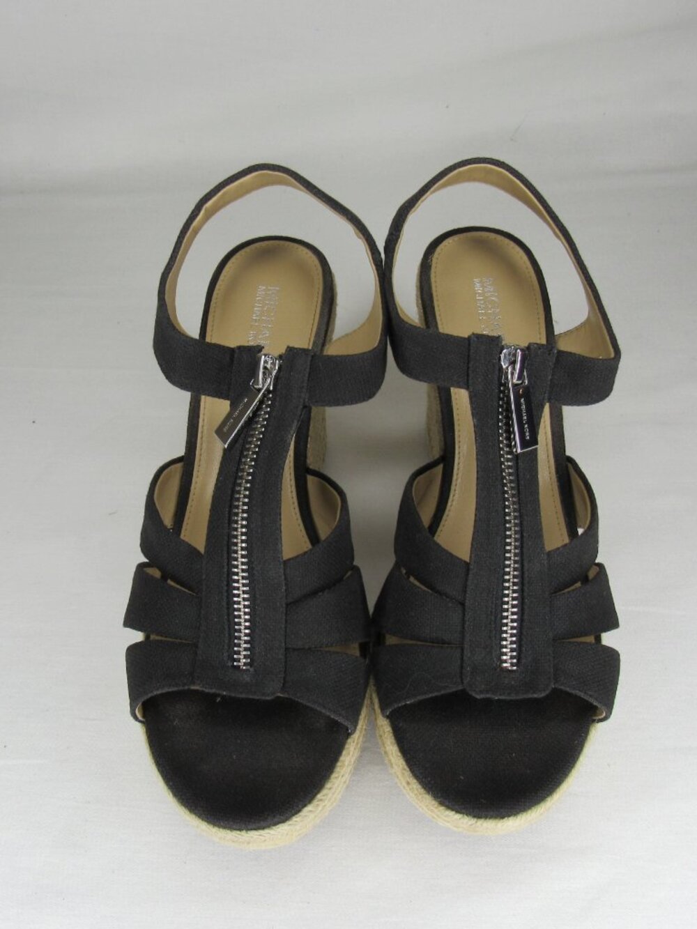 Michael Michael Kors Black Canvas Berkley Espadrille Wedge Sandal Women's 8 - Picture 3 of 10